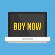 Vector Laptop Buy Now Icon N2