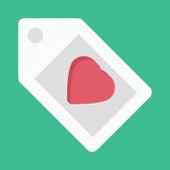Vector Label with Heart Shape Icon N2