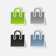 realistic design element shopping bag package N36
