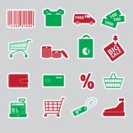 shopping stickers set eps10