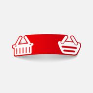 realistic design element food basket N70