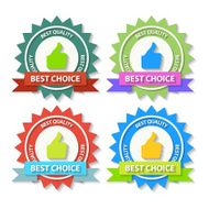 Set of Flat Best Choice Labels with ribbon Vector
