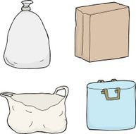 Four Paper and Plastic Bags