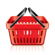 Empty shopping basket isolated on white vector