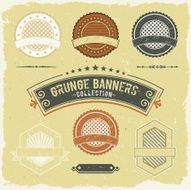 Vintage Grunge Banner And Labels Collection