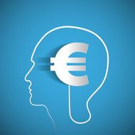 Money icon design in head think concept - vector illustration N2