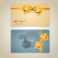 Gift cards with bows and ribbons