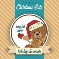 Christmas sale design with teddy bear N4