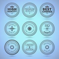 Set of round hollow badges