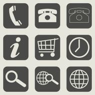 Flat web design business icons