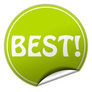 Best round green sticker on white background