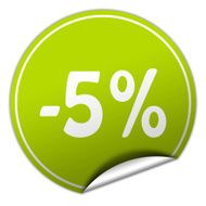 discount round green sticker on white background N4