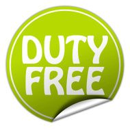 duty free round green sticker on white background