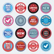 Collection of round promotion badges