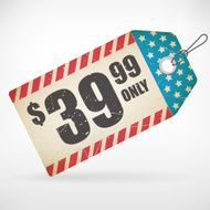 American Realistic paper price tag