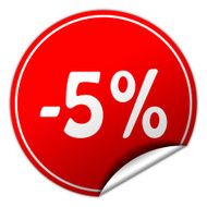 discount round red sticker on white background N3