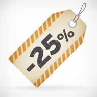 Realistic paper 25 sale off price labels