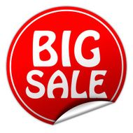 big sale red round sticker