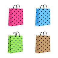 Blank Paper Shopping Bag With Dots Set