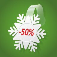 Wobbler with White Snowflake Editable background