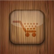 Vector wooden app icon Eps10 N9