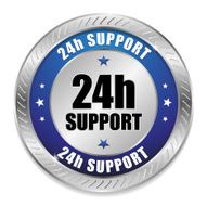 Blue round support button