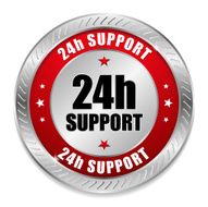 Red round support button
