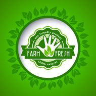 Round eco green stamp vector label