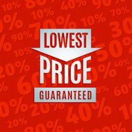Red 3D vector text of sale discount price offer N47