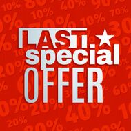 Red 3D vector text of sale discount price offer N48