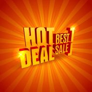 Red 3D vector text of sale discount price offer N50