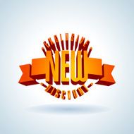 Red 3D vector text of sale discount price offer N56