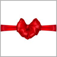 Red heart-shaped bow with ribbons N2