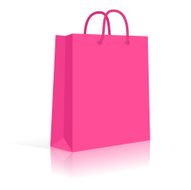 Blank Paper Shopping Bag With Rope Handles Pink Vector N2