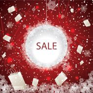 Big holiday sale with fireworks and snowflakes