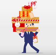businessman hold a gift boxes