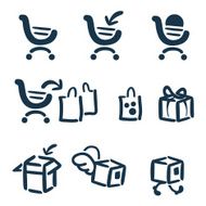 Shopping and delivery icon set