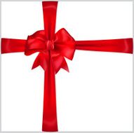 Bow of red ribbon N3