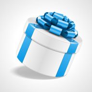 Gift box with bow isolated on white