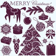 christmas silhouettes set
