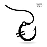 fishing hook icon business concept