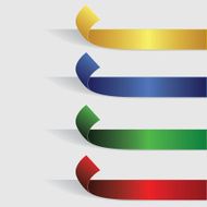Paper tag set curled element for design vector illustration