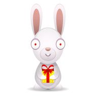 Rabbit holds packed gift N2