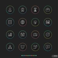 Web &amp; Mobile thin icon sets # 26 Business management N2