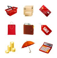 shopping icons set N40