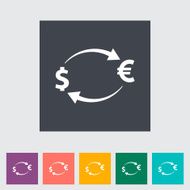 Currency exchange single flat icon N2