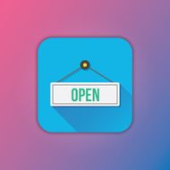 Vector Open Sign Icon N3