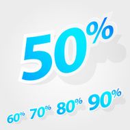 Vector set of labels percent N3
