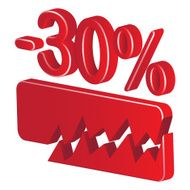 Minus thirty per cent (red)