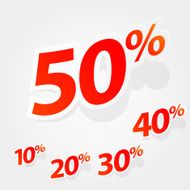 Vector set of labels percent N6